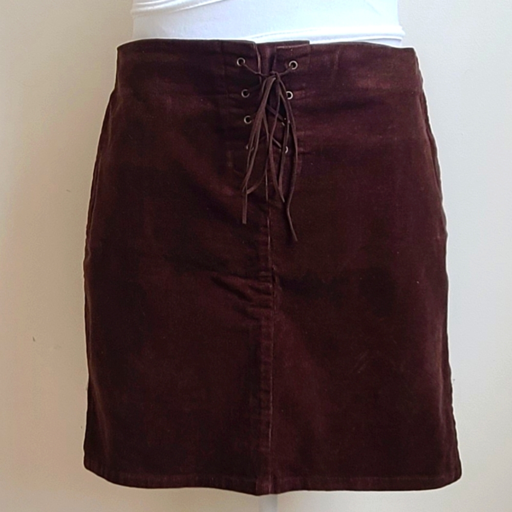 Brown Corduroy Mini Skirt